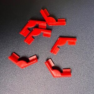 Star Trek Board Game Replacement Red Plastic Clips Set of 6 Vintage Excellent